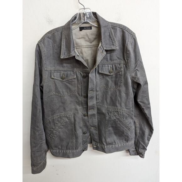 The Kooples Men's Grey Denim Jacket Button Down Pockets Size Medium - Picture 2 of 10